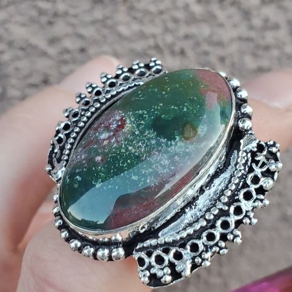 ***SALE*** New Bloodstone 925 Silver Ring. - Picture 10 of 11